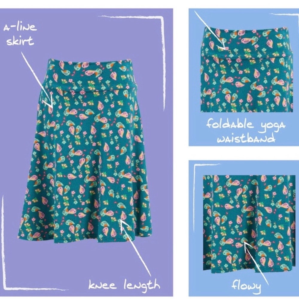 FINAL Price LuLaRoe Azure A-Line Knee Length Skirt - Picture 6 of 8